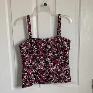 #3/46 White House Black Market Pink and Black Floral Camisole, corset